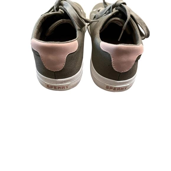 Sperry Top Sider Seacycled Sandy Lace-Up Sneaker Olive Green Size 12 - Picture 6 of 9